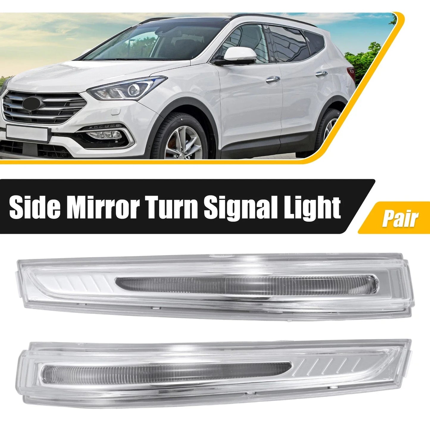 Left Right Side Mirror Turn Signal Lights for Hyundai Santa Fe (2014-2019)