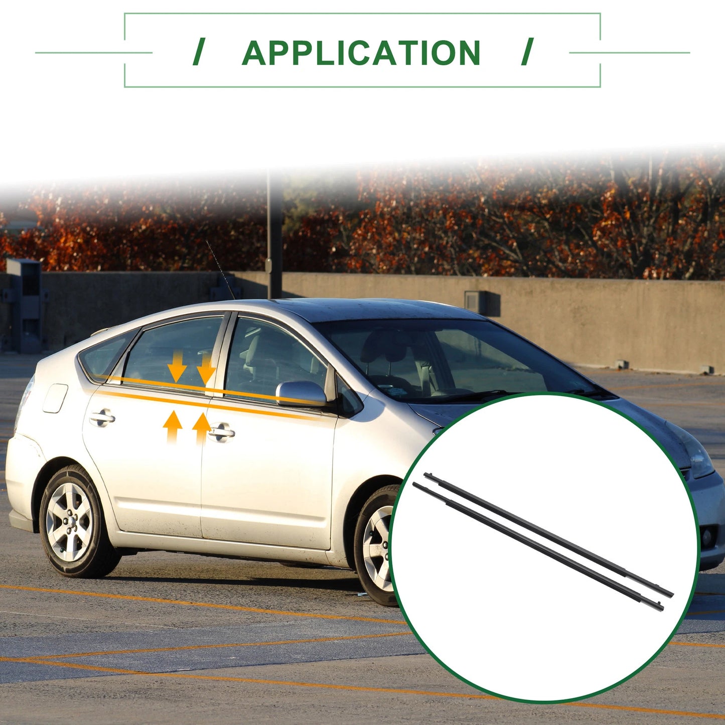 2pcs Weatherstrip Window Seal No.7572047021 for Toyota Prius (2010–2015)