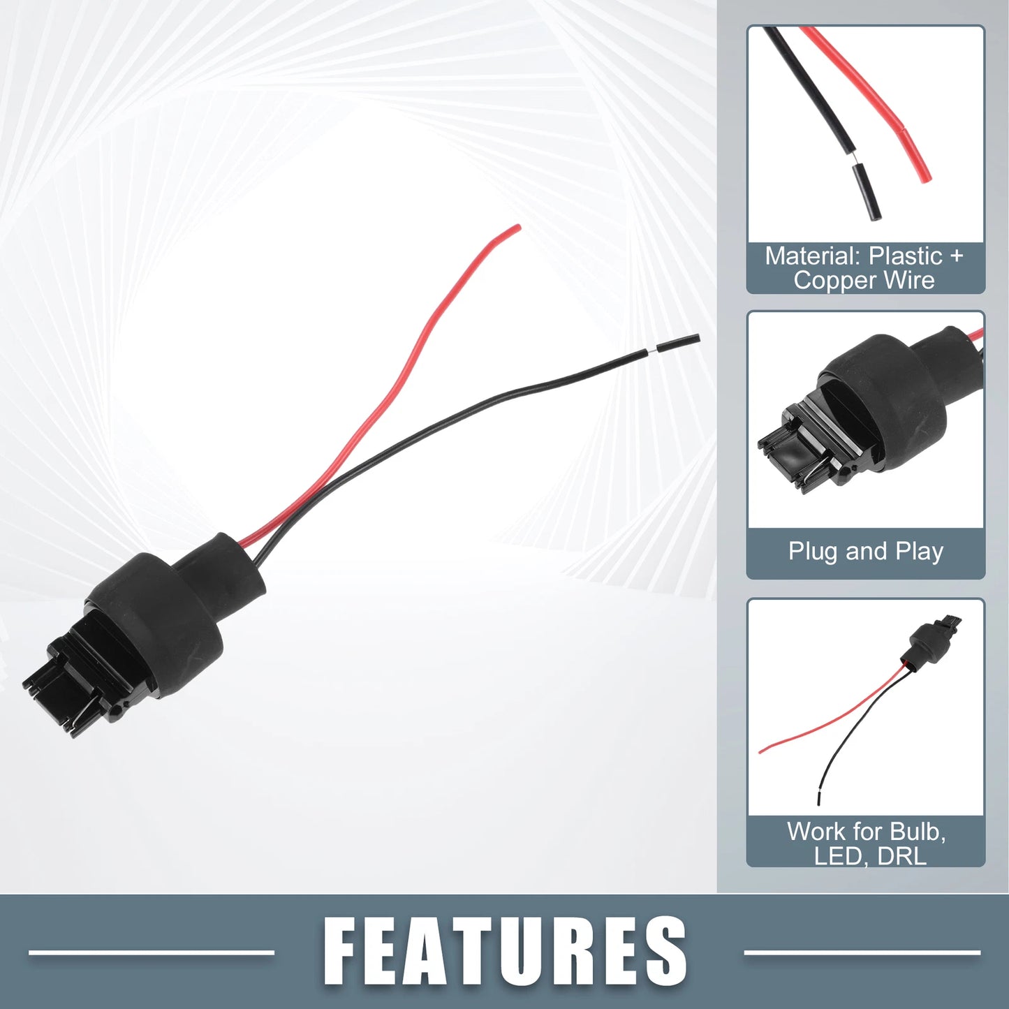 Set of 4 3156 Male Socket Harness for LED Turn Signal Brake Lights
