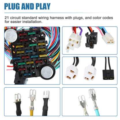 Set of 21 Circuit Wiring Harness Kit for GM Chevy Ford Truck