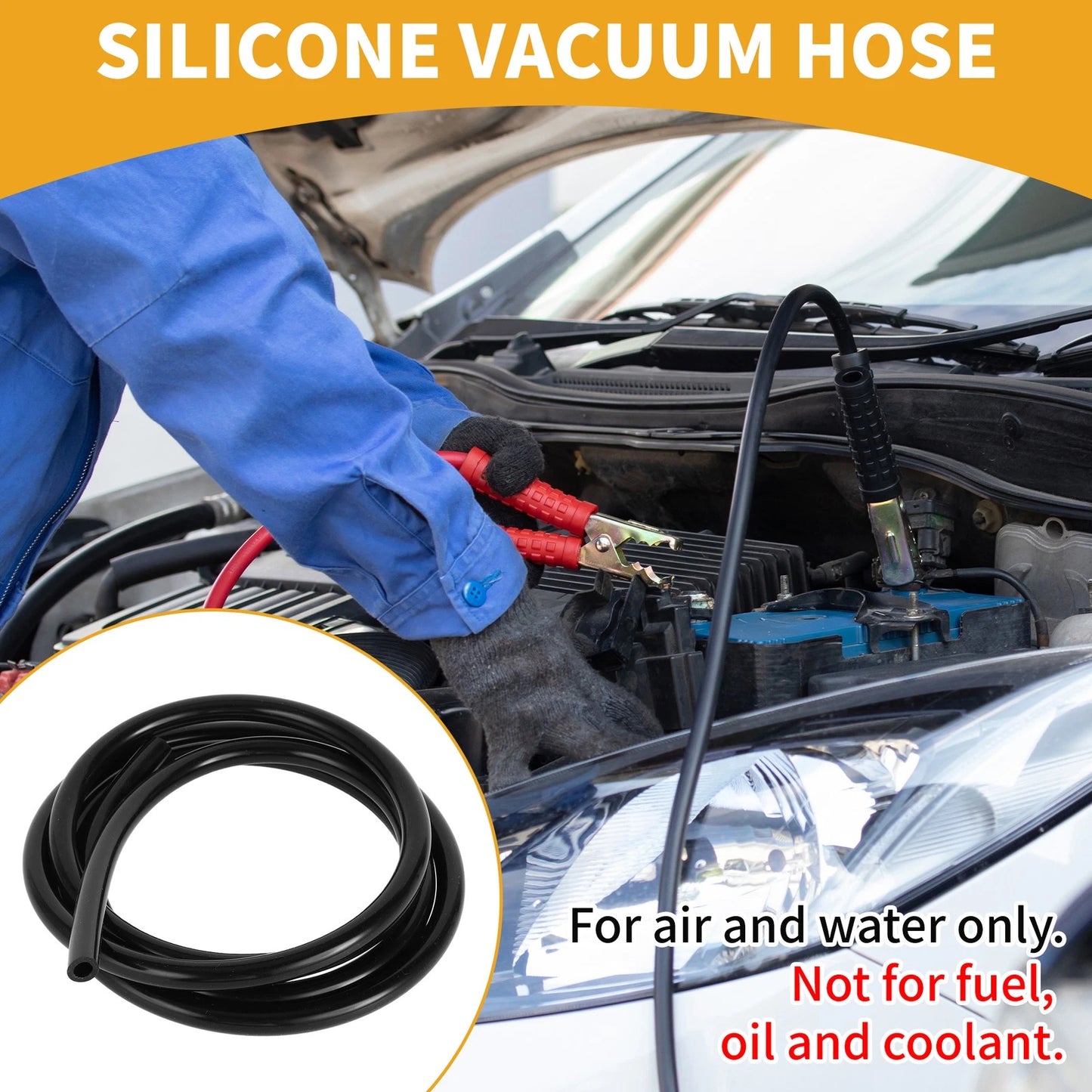 Silicone Vacuum Tubing Hose 1/4" ID 5FT (6mm, 2mm Thickness)