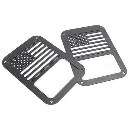 Rear American Flag Tail Light Covers for Jeep Wrangler JK (2007-2016)