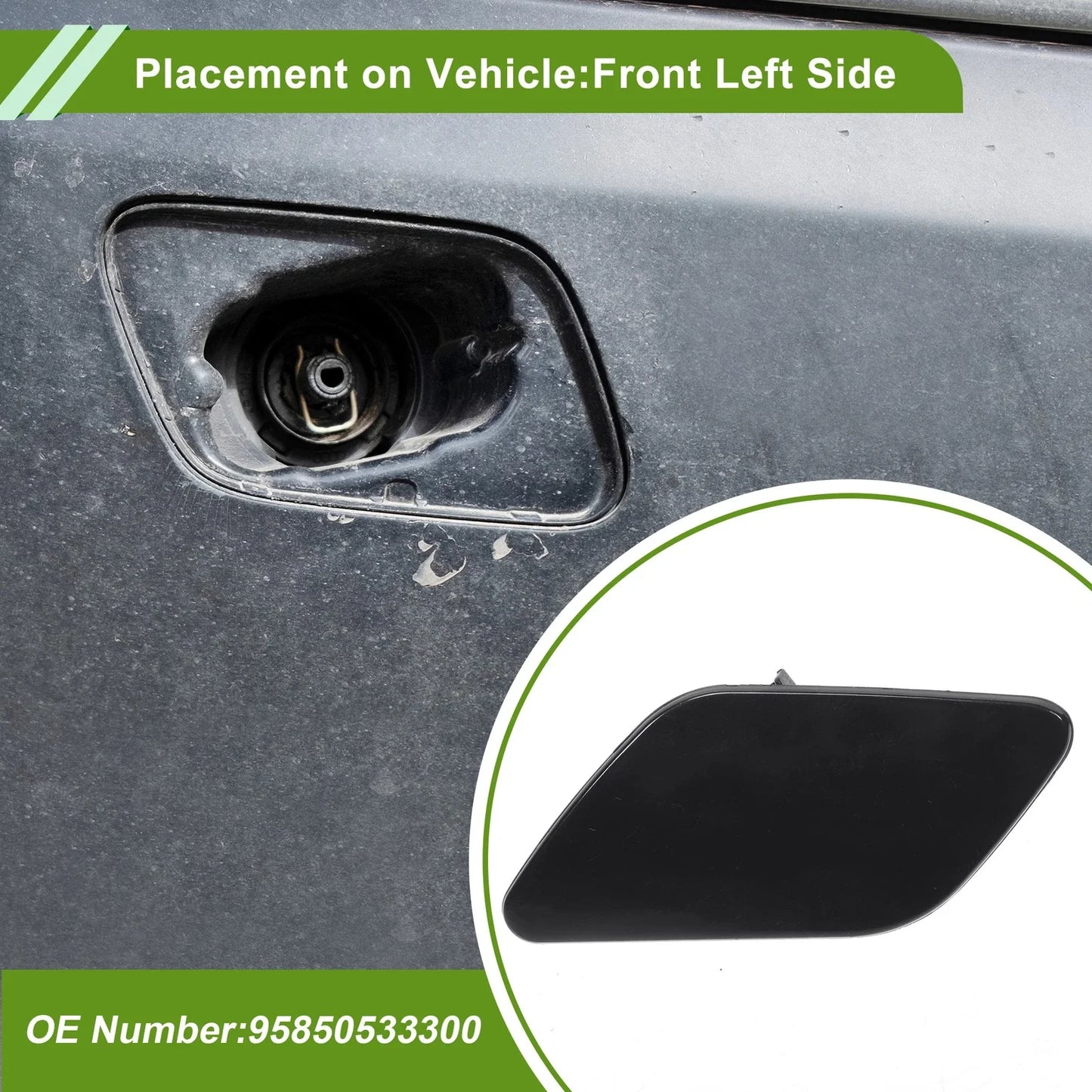 Washer Nozzle Cover Cap for Porsche Cayenne 92A (2011-2018) Unpainted