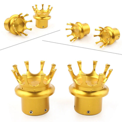 Front Axle Nut Covers  Gold for Harley XL 883 1200 Dyna Touring (2004-2023)
