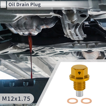 Set of 1 M12x1.75 Engine Oil Drain Plug with Gasket for Car Motorcycle Boat