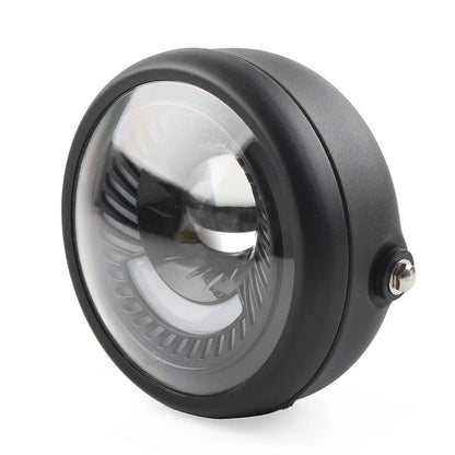 5-3/4" Switchback White LED Halo DRL Angel Eye Headlight for Motorcycle