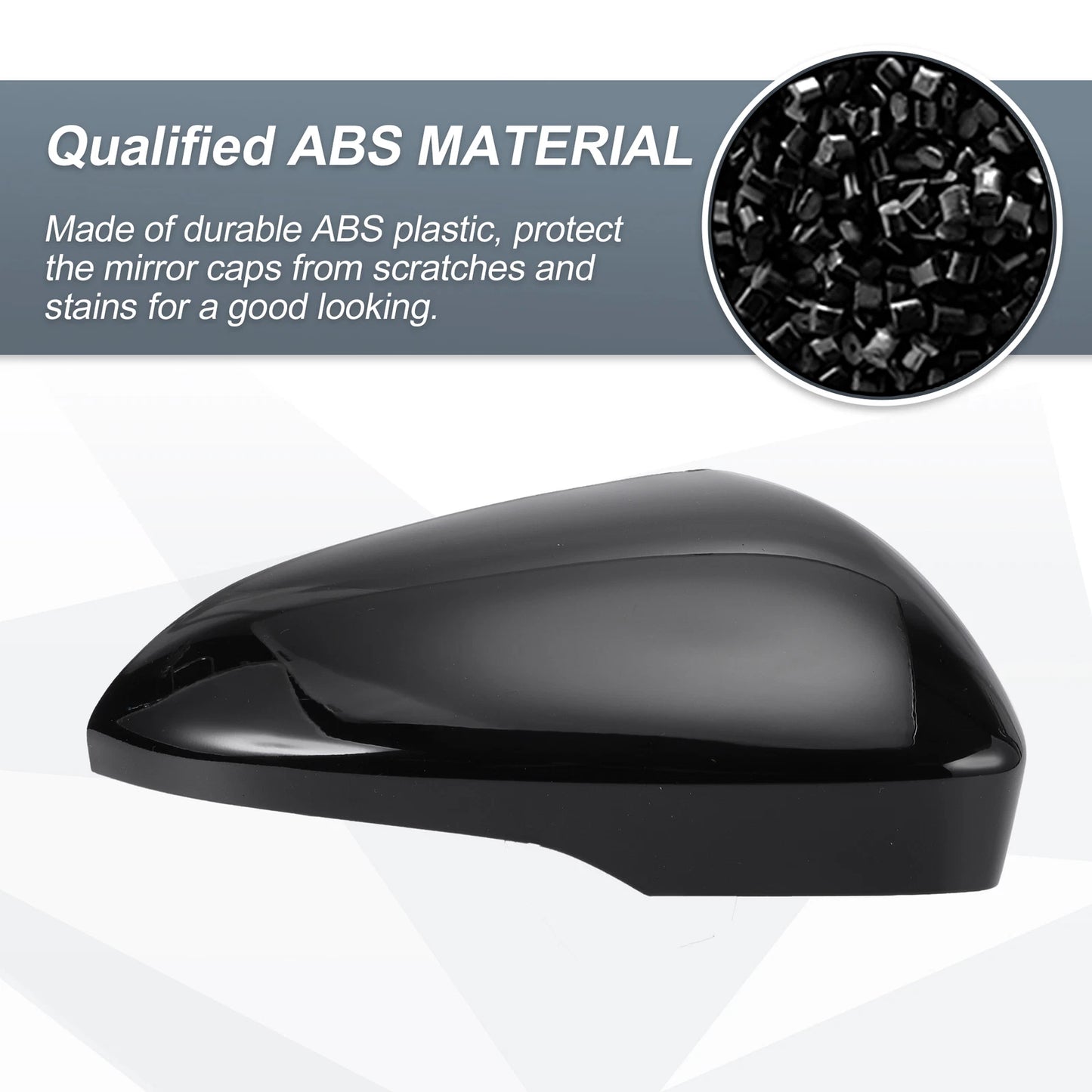 Right Side Rearview Mirror Cover Cap Gloss Black for Ford Fusion (2013–2019)