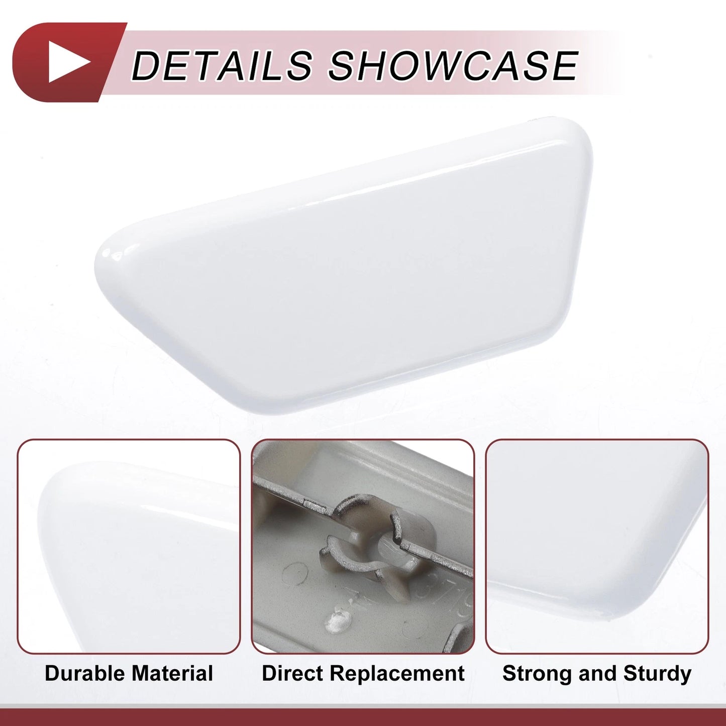 Front Left Washer Nozzle Cover Cap for Mitsubishi Outlander XL (2013–2015) White