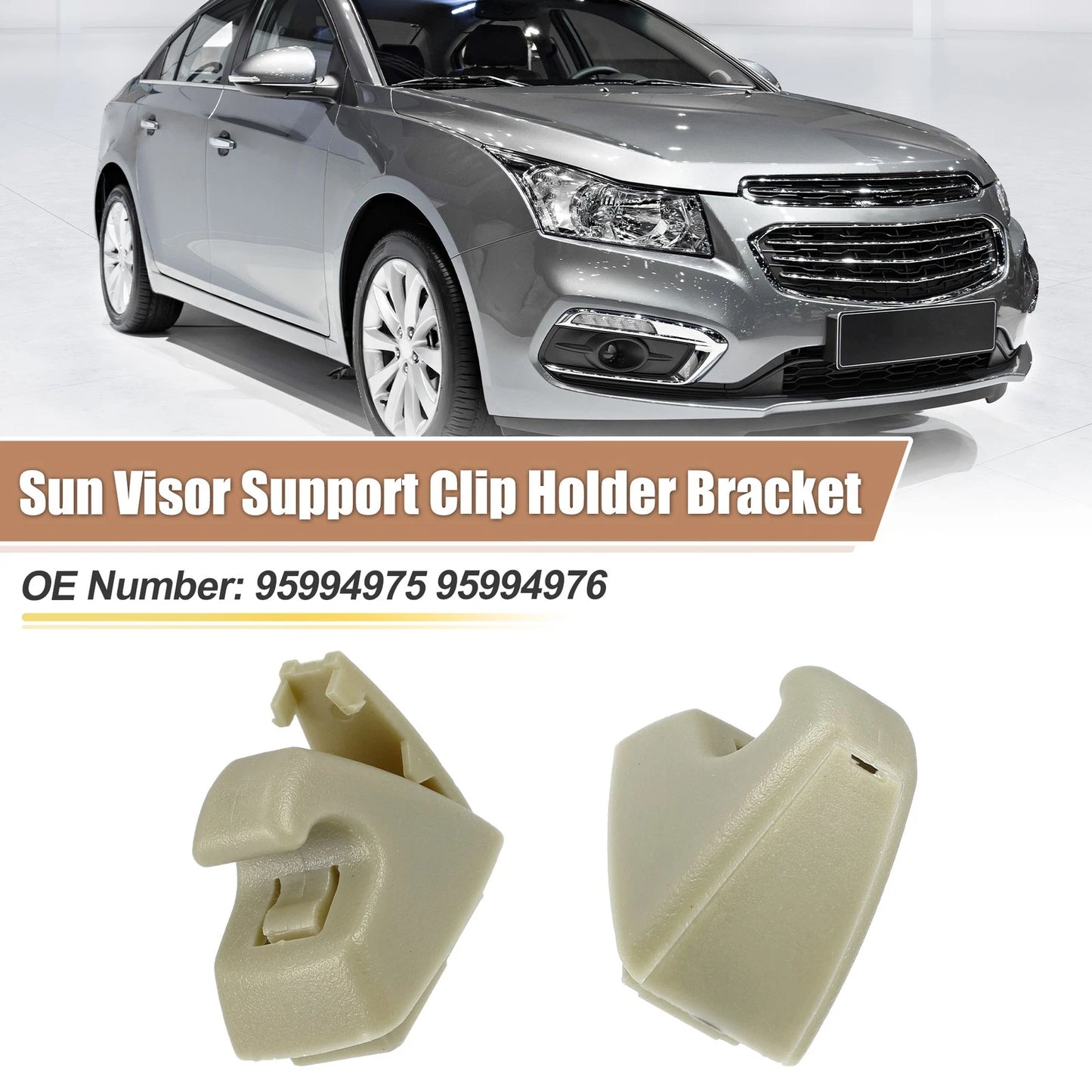 2pcs Sun Visor Support Clip Retainer 95994975 for Chevrolet Cruze Sonic (2011–2019)