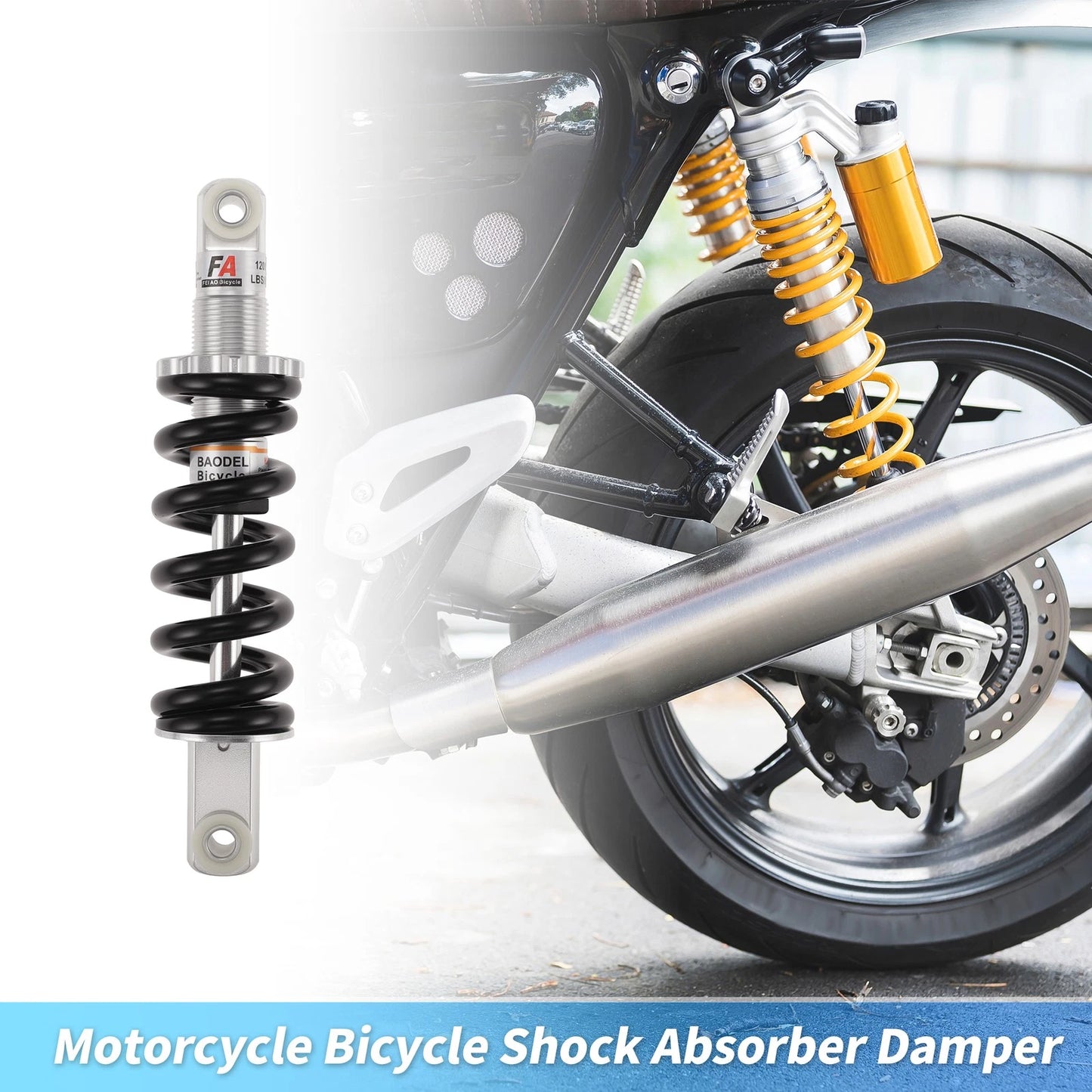 Rear Shock Absorber 190mm 1200lbs for Bicycle Motorcycle (Universal)