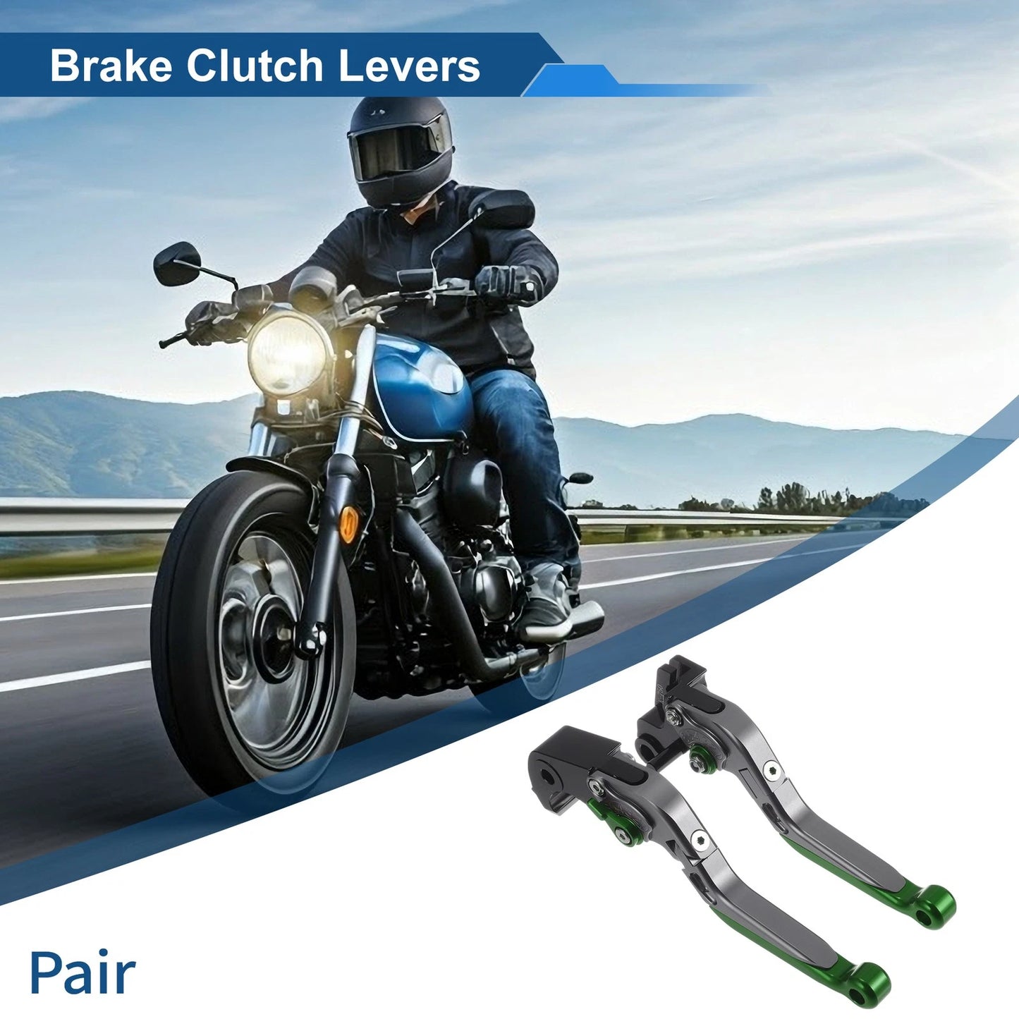 Adjustable Brake Clutch Levers for Kawasaki Z1000SX (2011–2023) Titanium Green