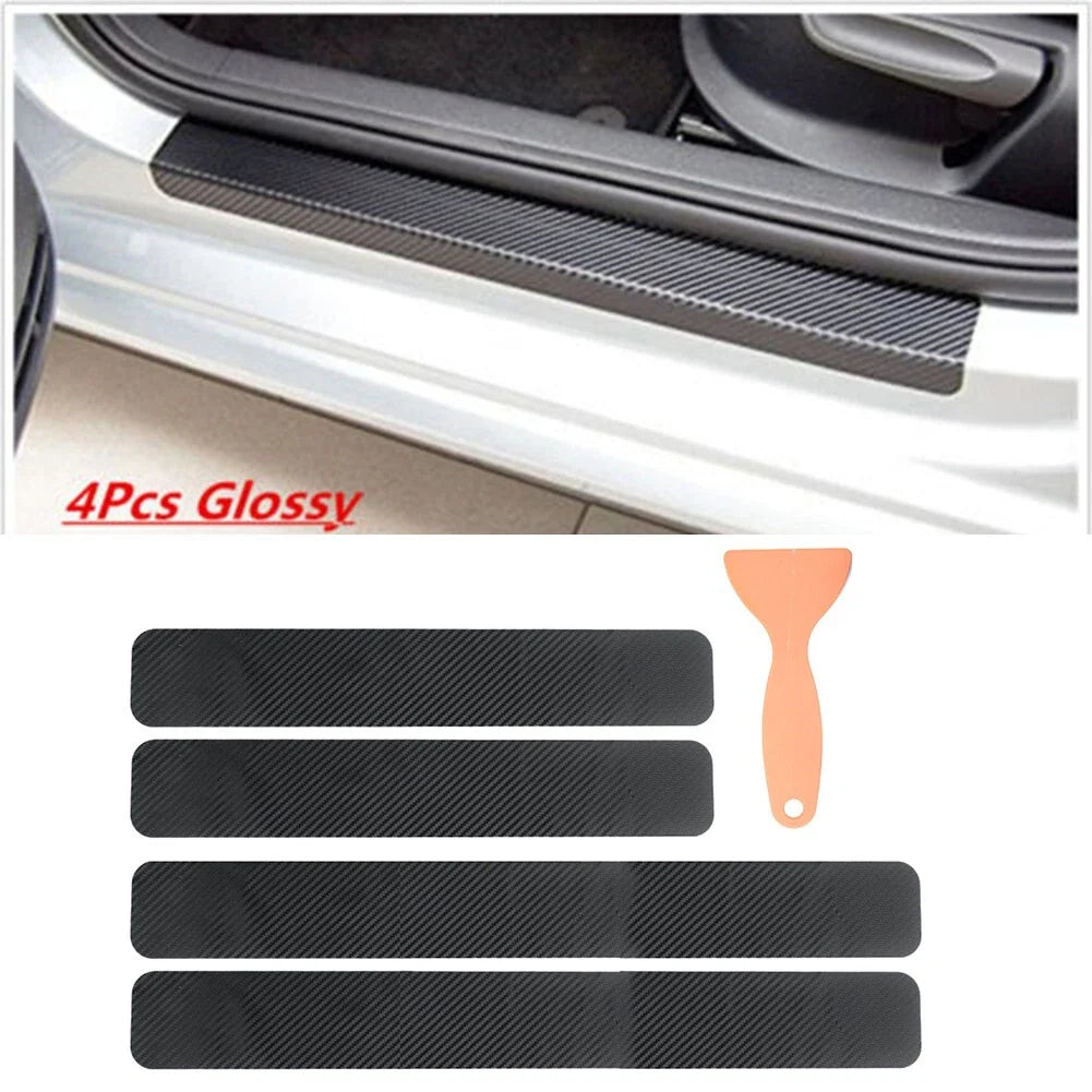 Door Sill Panel Protectors 4pcs Set Stickers for Car Fashion