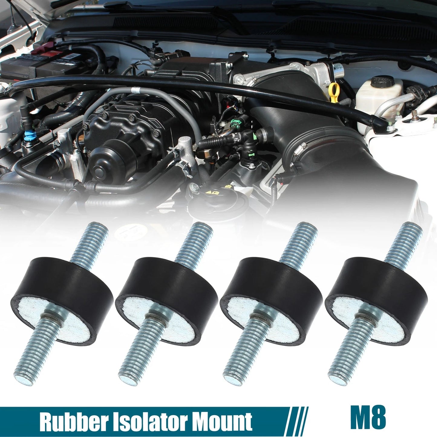 Set of 4 M8 Car Anti Vibration Rubber Isolator Dampers 30x15mm