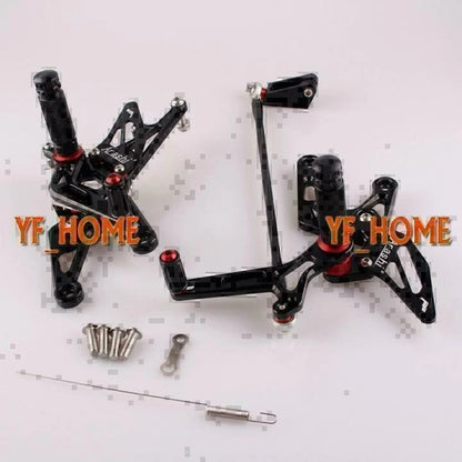 2X Adjustable Rearset Footpegs for Yamaha YZF R1 (2007–2008) - Black