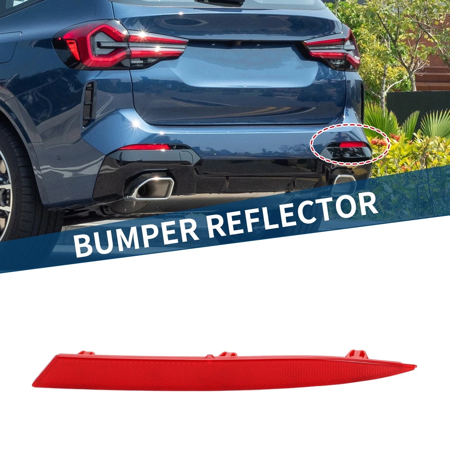 Bumper Reflector for BMW X3 Red 1 Pcs Rear Right (2022-2024)
