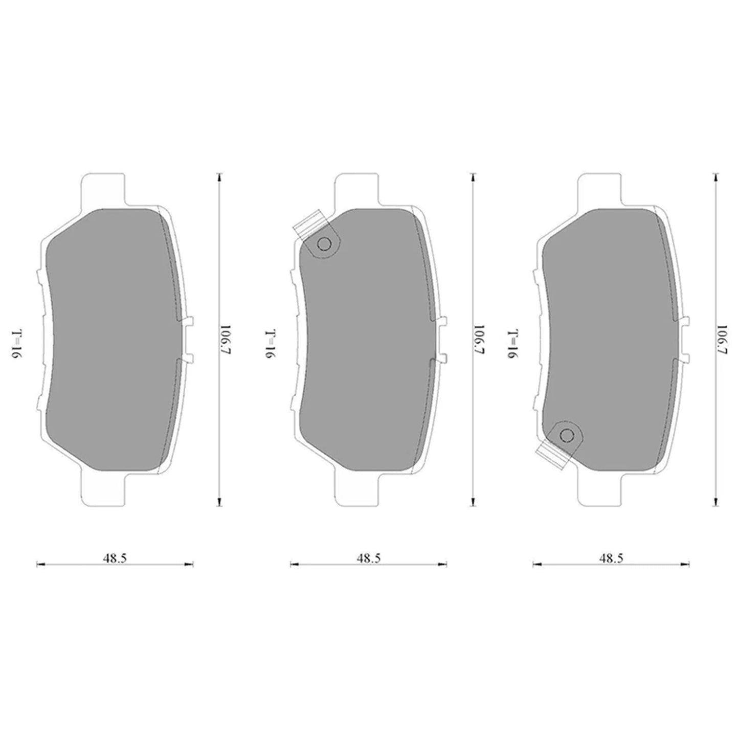 Set of Rear Disc Brake Pads for Honda MDX (2003–2006)