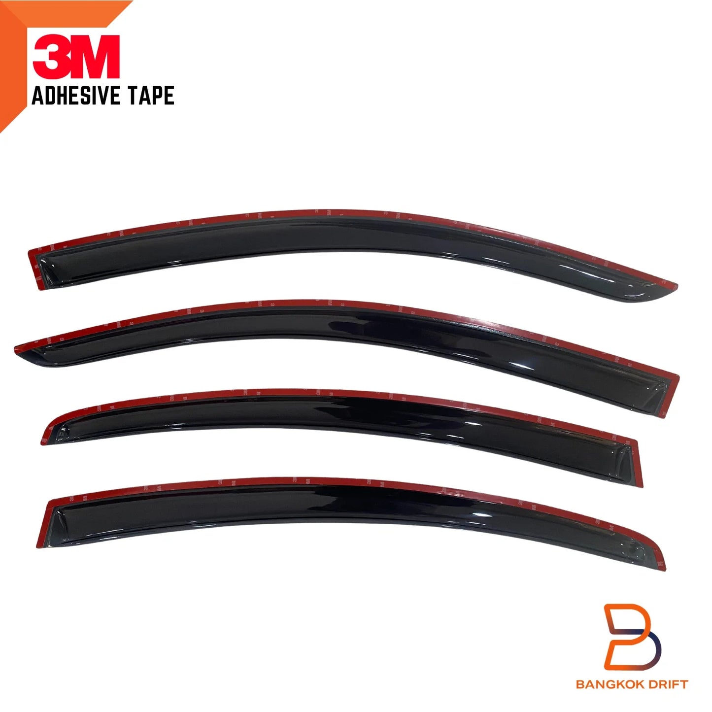 Tinted Black Weather Shield Visor Rain Guard for Mazda 3 BK Sedan (2003-2009)