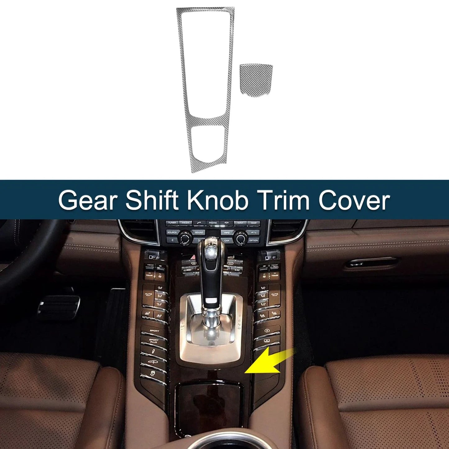 ABS Gear Shift Knob Cover Sticker for Porsche Panamera (2010-2016) 1 Set