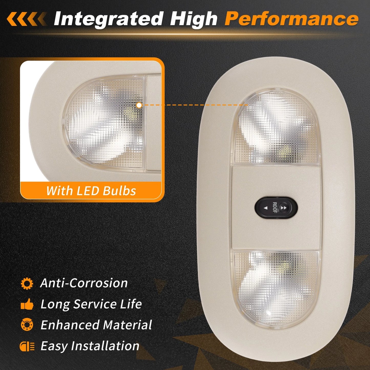 Dome Light Overhead Console for Ford F250 F350 F450 F550 Super Duty (2008–2010)