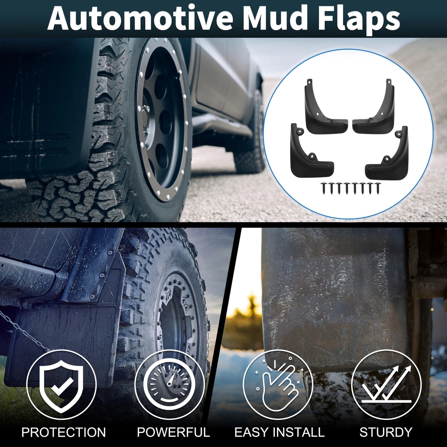 Set of 4 Mud Flaps Splash Guards for Skoda Superb II (2008–2015)