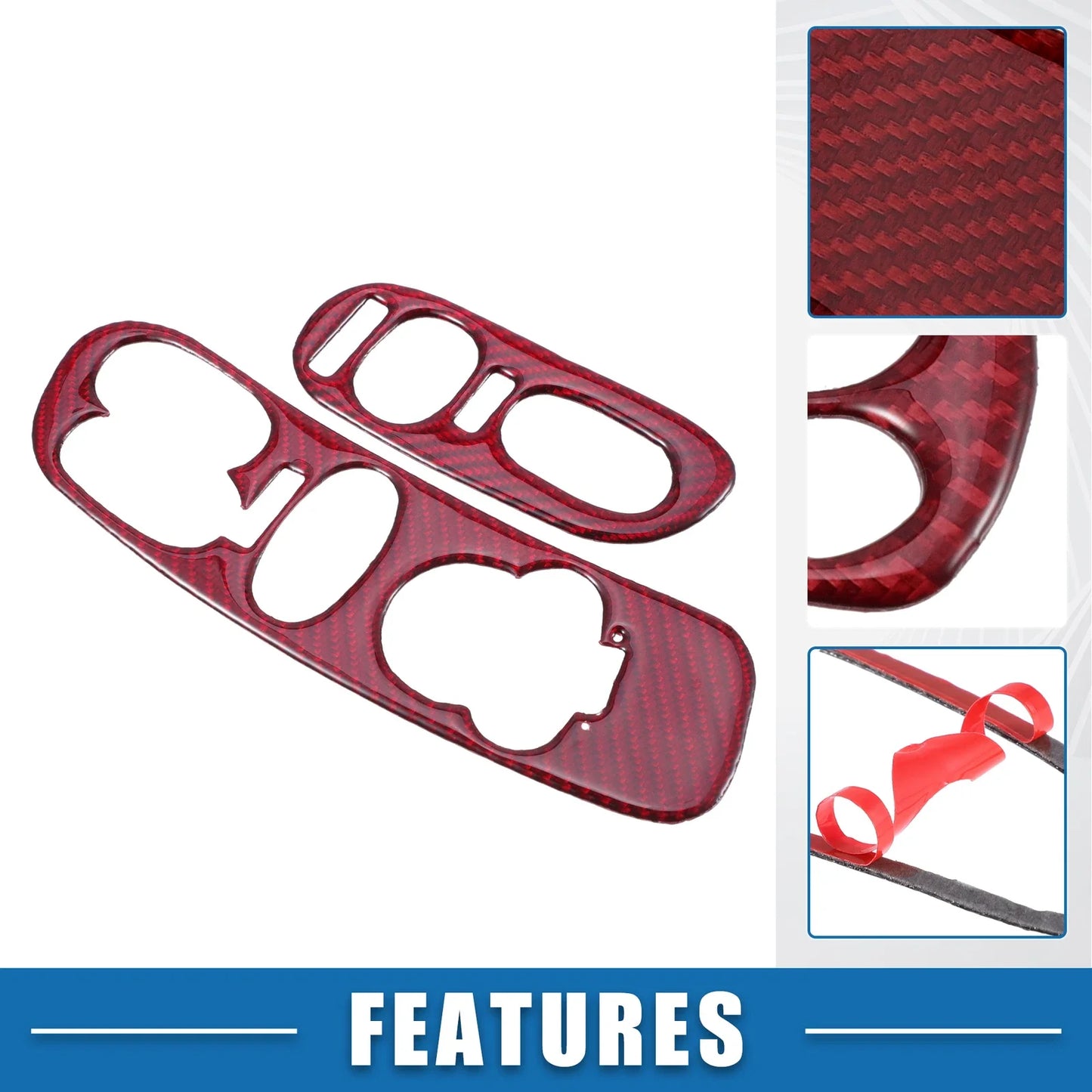 Window Lift Switch Covers for Chevy Corvette C5 1998-2004 Red (2 x)