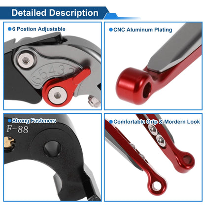 Adjustable Brake Clutch Levers for Kawasaki ZX14R (2006–2023) Titanium Red