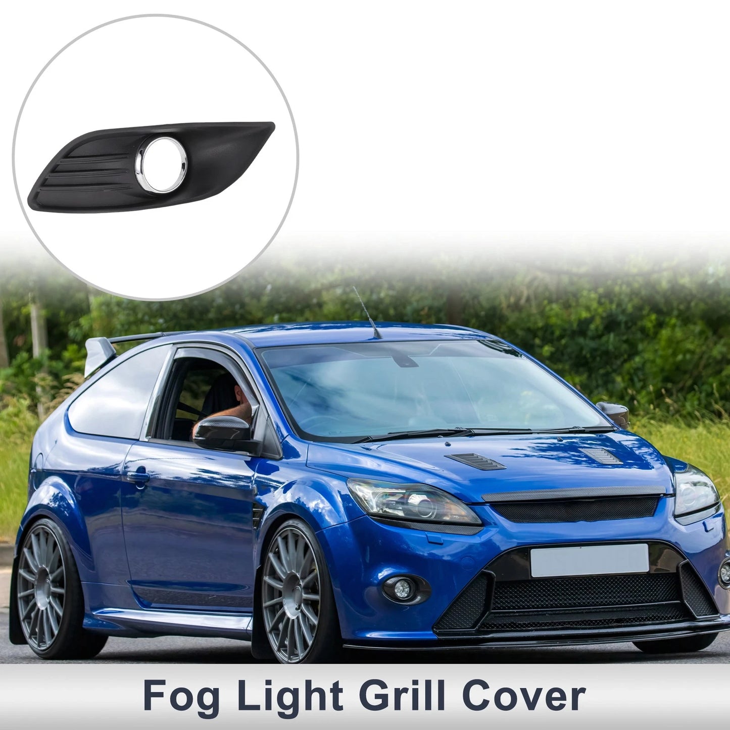 1 Pc Front Right Fog Light Grill for Ford Focus (2009-2012) Black