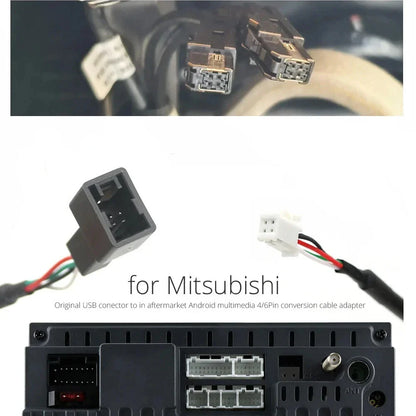 Android Multimedia Player Wire Harness Cable Adapter for Mitsubishi Pajero ASX