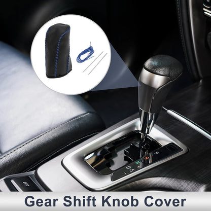 1 Pc Gear Shift Knob Cover for Nissan Tiida (2004-2012) Pebbled Black Blue