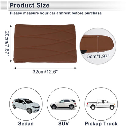 Center Console Cover for Car (12.6"x7.87"x1.97", Light Brown)