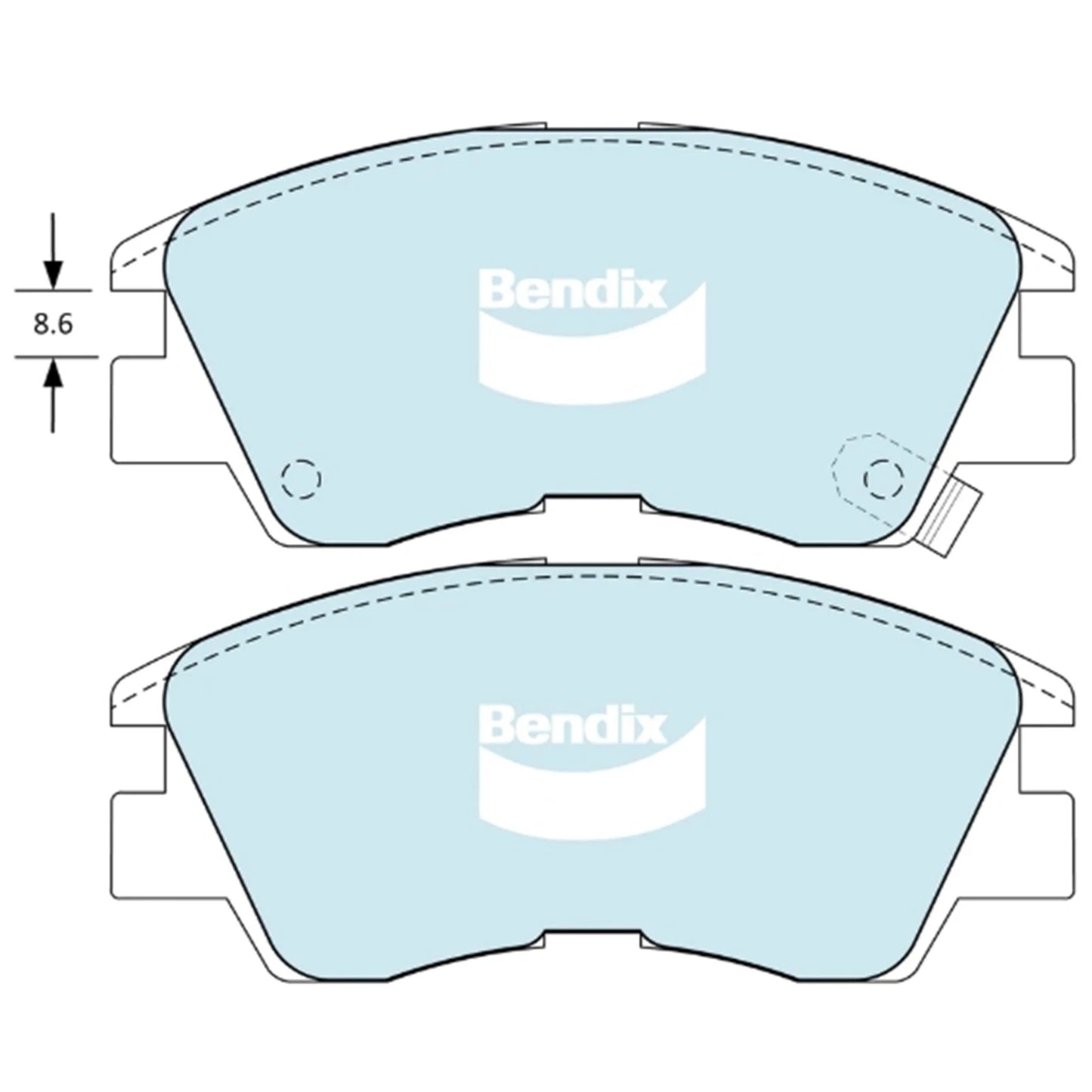 Set of 4 Bendix Front Disc Brake Pads for Mitsubishi Triton (1986–1996)