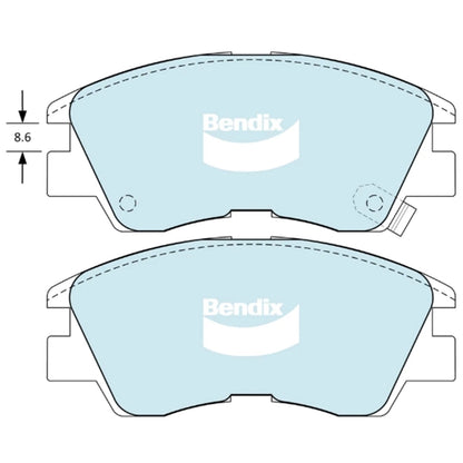 Set of 4 Bendix Front Disc Brake Pads for Mitsubishi Triton (1986–1996)