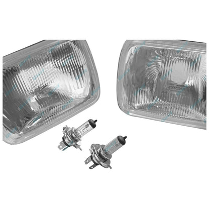 LH+RH Universal Headlights Pair w/Globe for Nissan Navara/Holden Rodeo 1981-1997