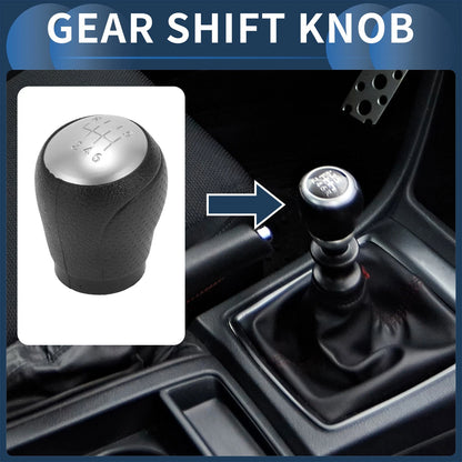 6 Speed Gear Shift Knob for Nissan Juke (2011–2013) Plastic Black Silver Tone