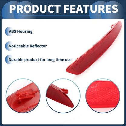 Bumper Reflector No.BS71515B0BD for Ford Fiesta (2015–2019) Red 1pc Rear Right