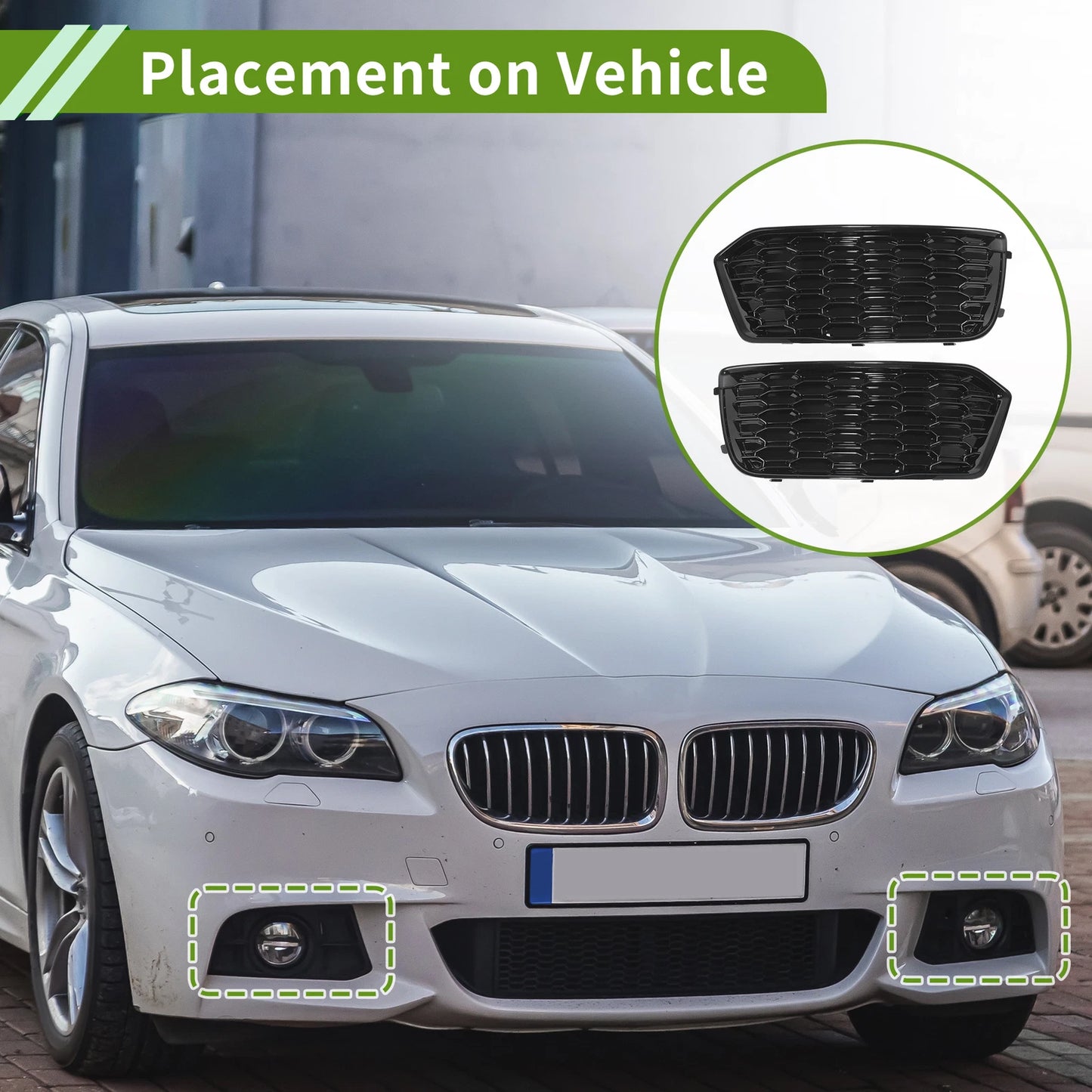 1 Pair Fog Light Grills for Audi Q5 (2018–2021) No. 80A807679D/80A807680D