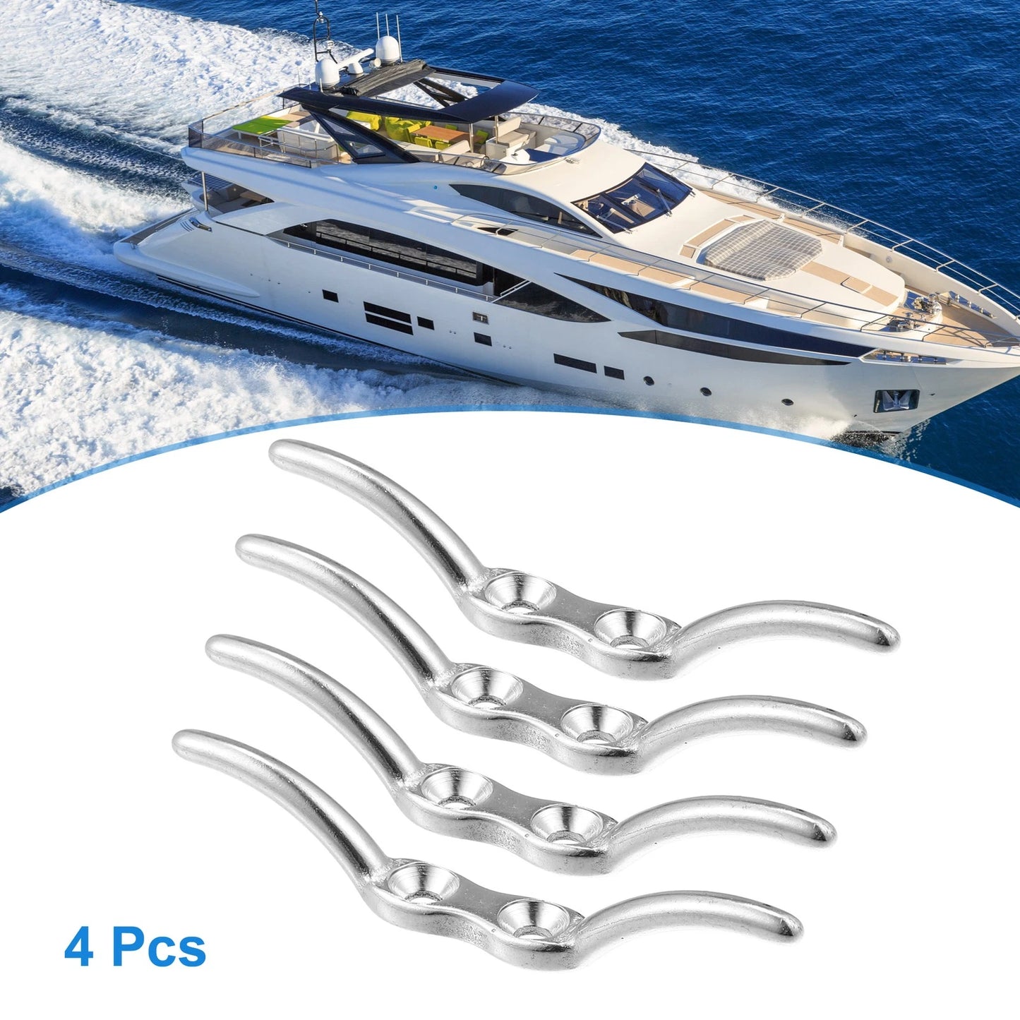4Pcs Stainless Steel Flagpole Cleat Hook for Marine Boat