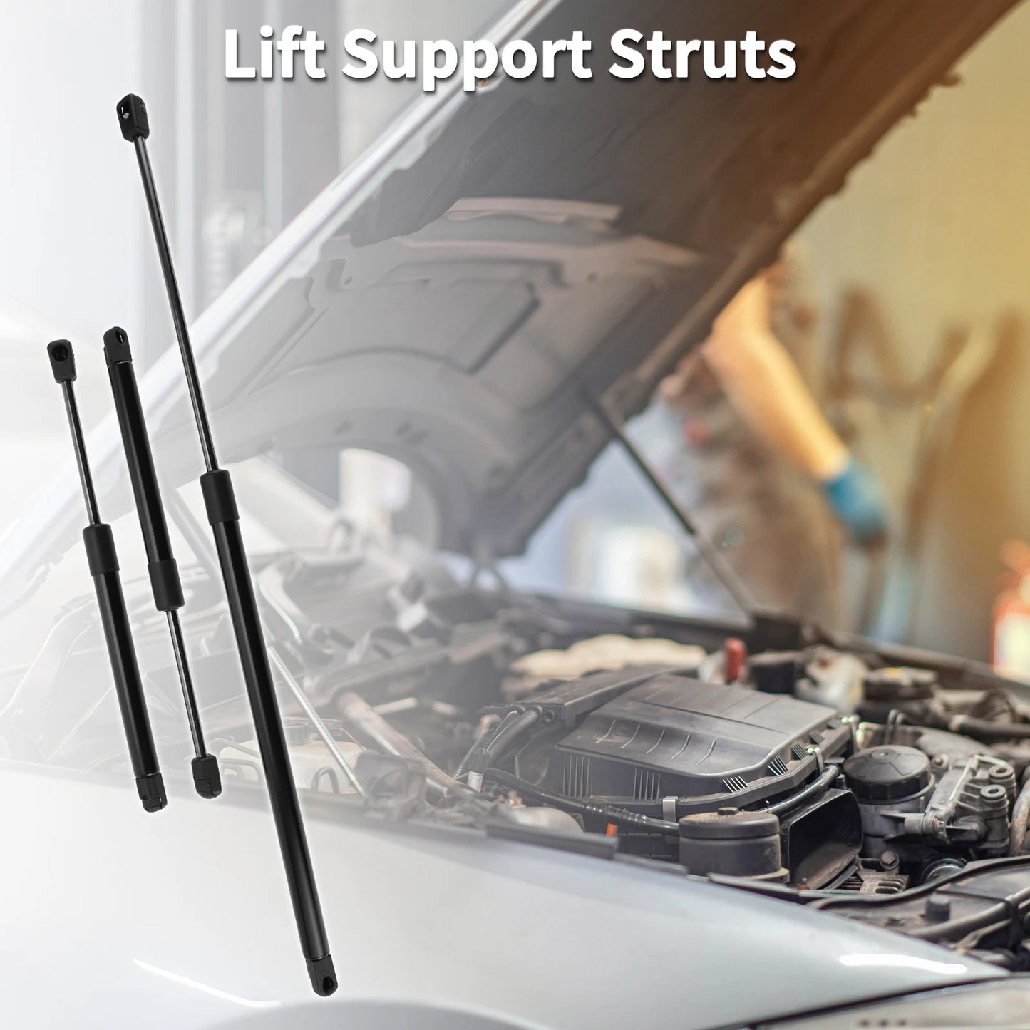 3Pcs Hood Lift Supports Struts Gas Spring for Pontiac G5 (2007–2009)