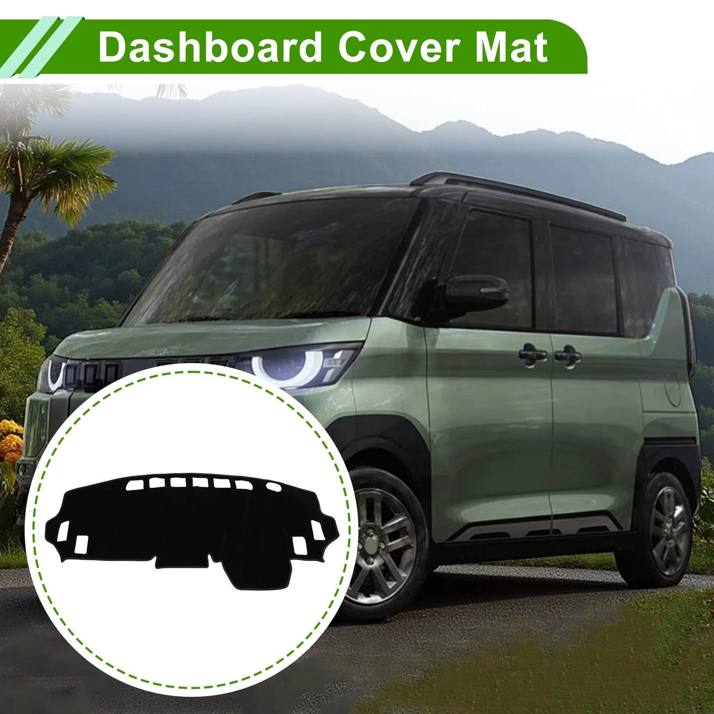 Dashboard Cover for Mitsubishi Delica Mini B34A B35A B37A B38A (Black)