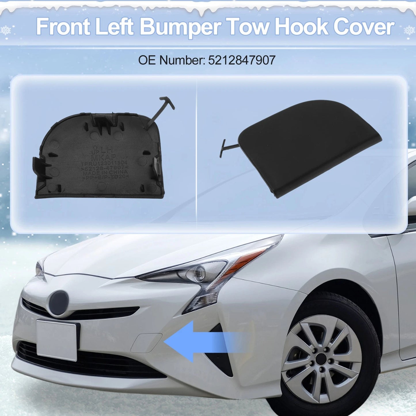 Tow Hook Cover Cap for Toyota Prius (2012–2015) No. 5212847907