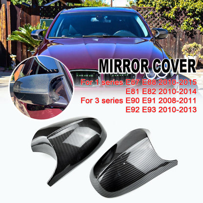 Carbon Fiber M3 Style Mirror Cover Caps for BMW E90 E92 E93 (2007–2013)