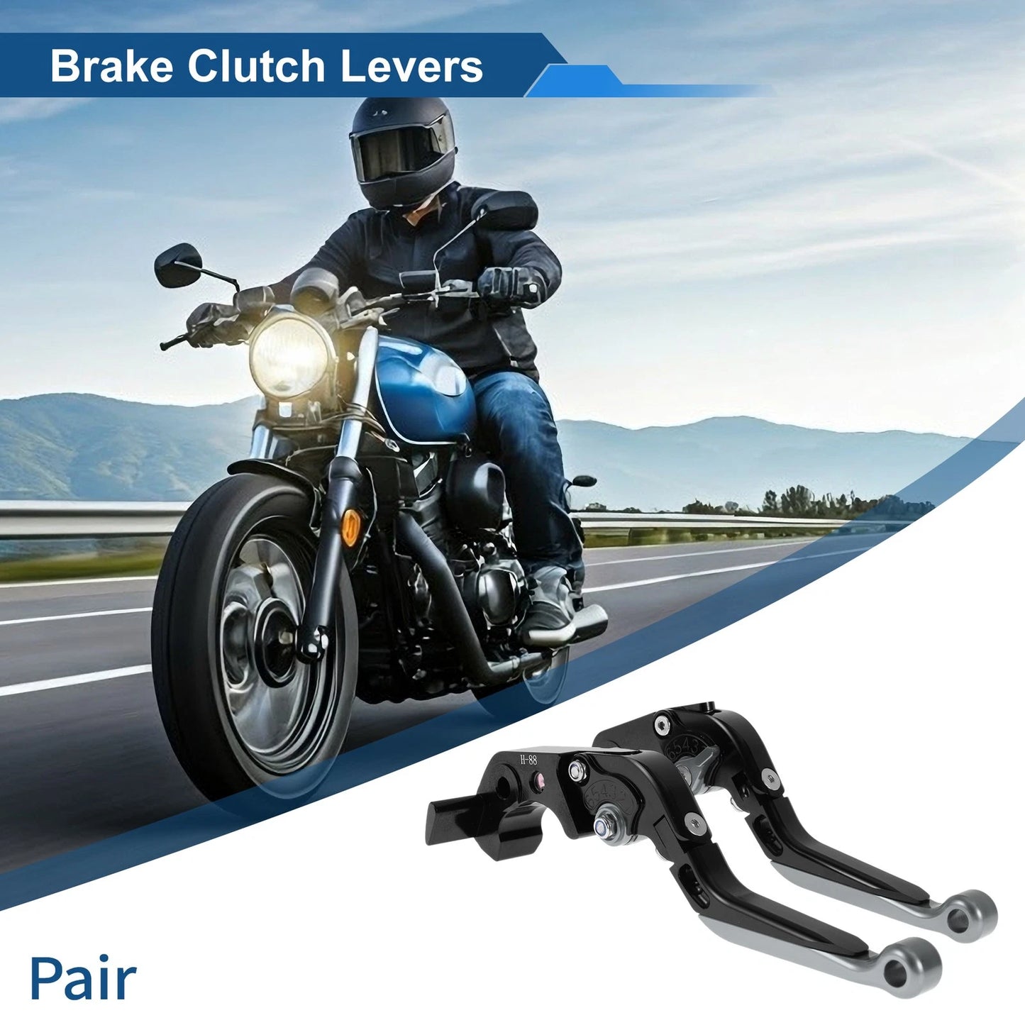Adjustable Brake Clutch Lever for Kawasaki ZX14R (2006–2017) Black Titanium