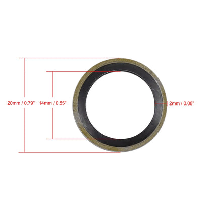10X M14 Bronze Tone Engine Oil Drain Crush Washers for Universal Use