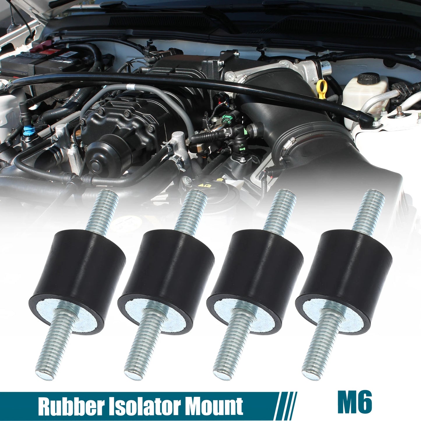 Set of 4 M6 Anti Vibration Rubber Isolator Dampers for Cars (20x20mm)