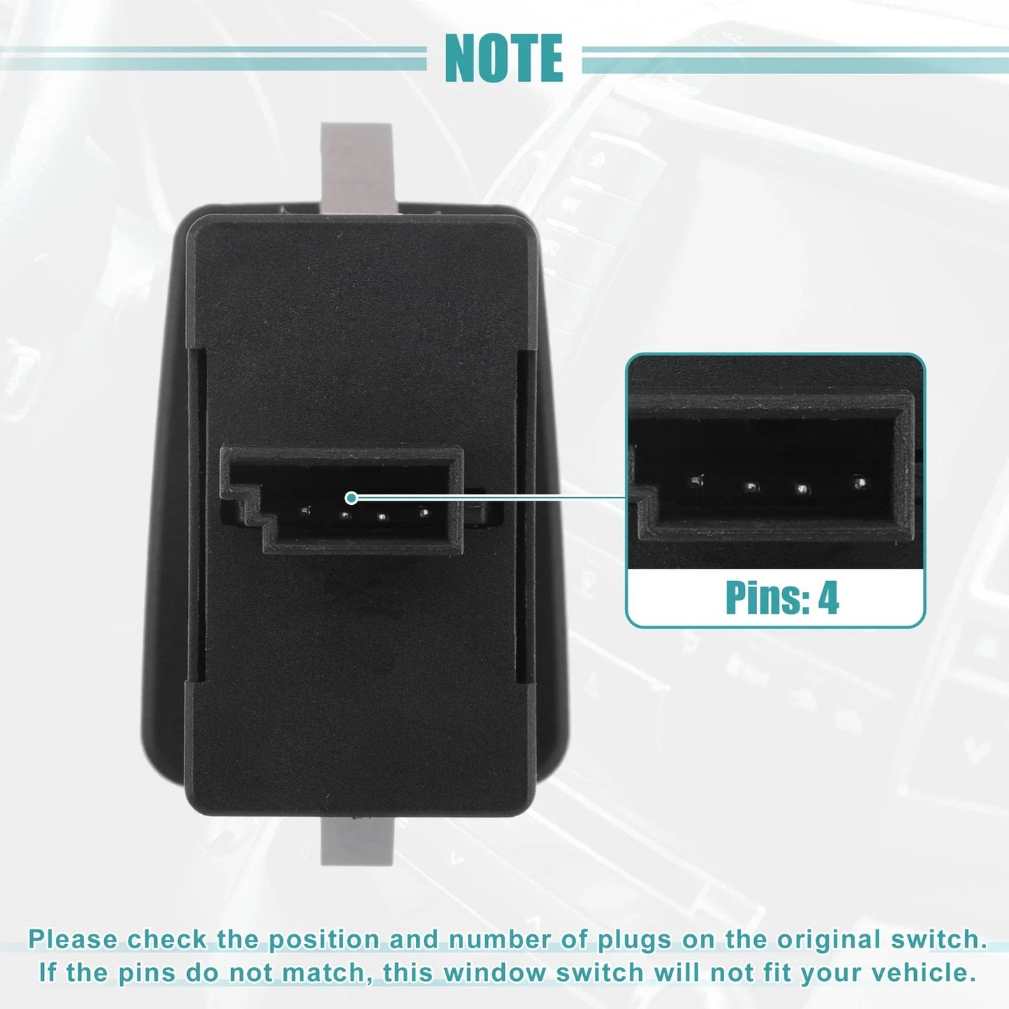 Front Left Driver Power Window Switch for BMW 323i (1999-2000)