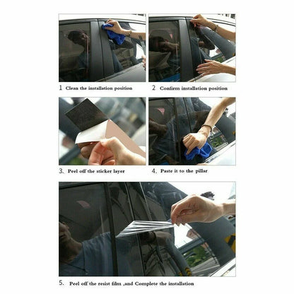 6pcs / Carbon Fiber Pillar Post Window Trim Cover for Toyota Sienna (2011–2020)