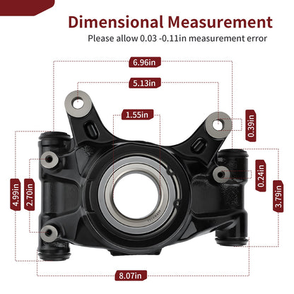 Left Rear Knuckle Kit for Honda Pioneer 1000 (2016–2024)
