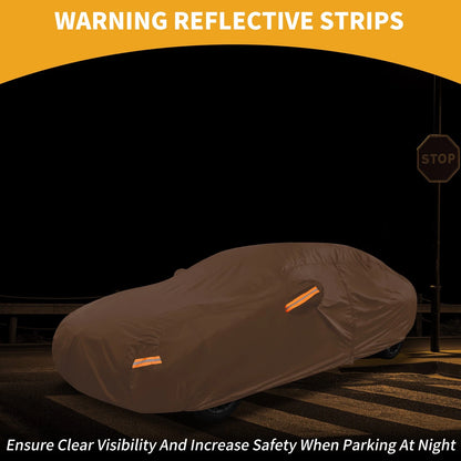 Waterproof Car Cover for Kia Rio (All Weather, Orange, Zipper)