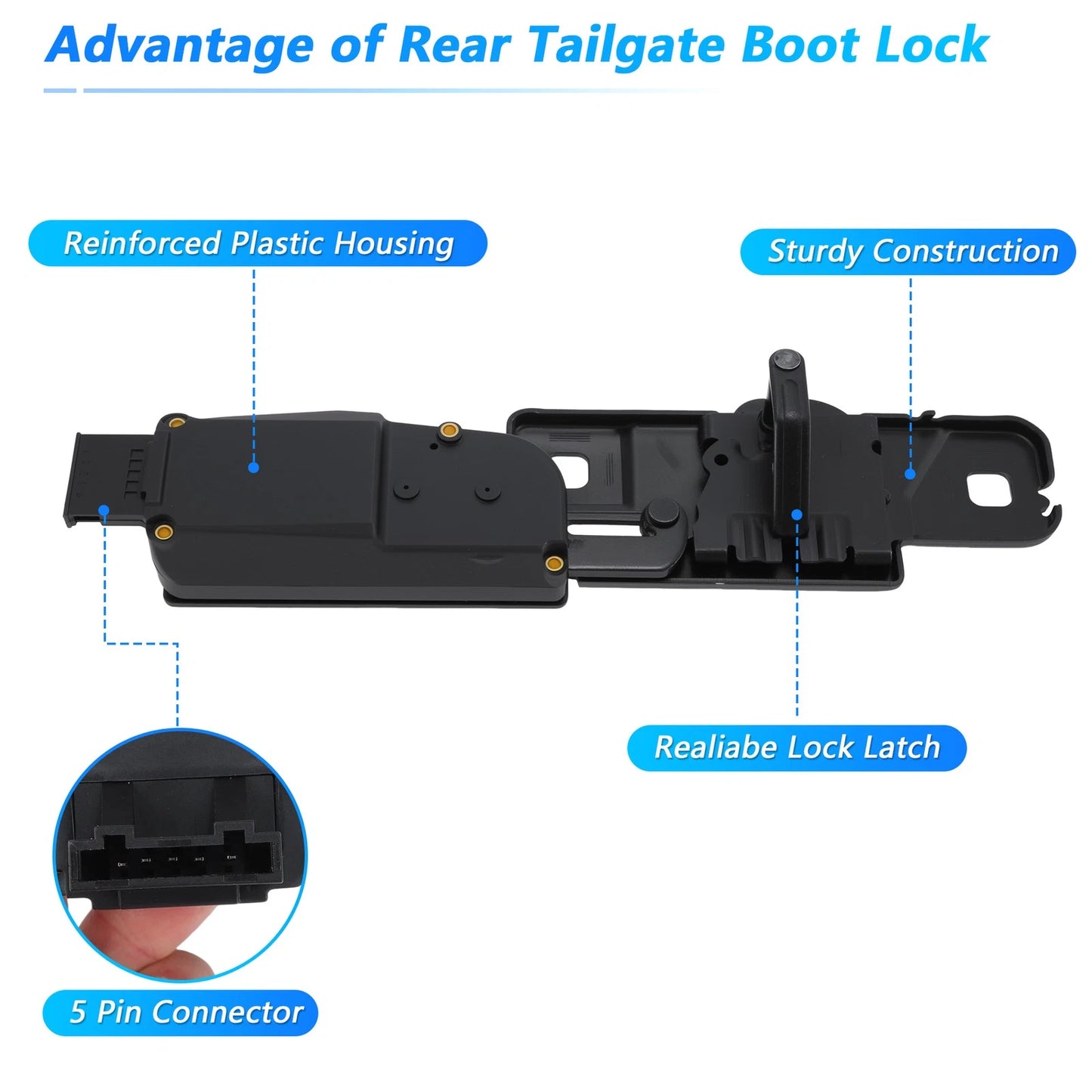 Set of 2 Tailgate Lock Latch Mechanisms for Audi A4 A6 Skoda Superb II (4F9827383A)