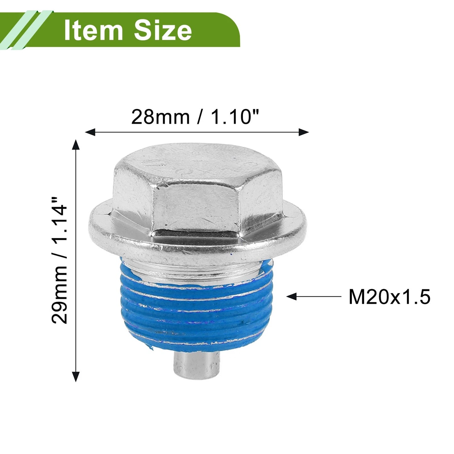 Set of 2 M20x1.5 Aluminum Oil Drain Plug with Gasket for Car